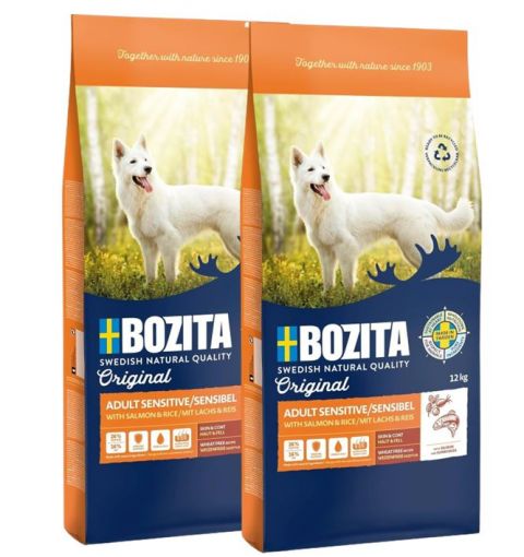 Bozita Original Adult Sensitive Lachs & Reis 2 x 12 kg Doppelpack