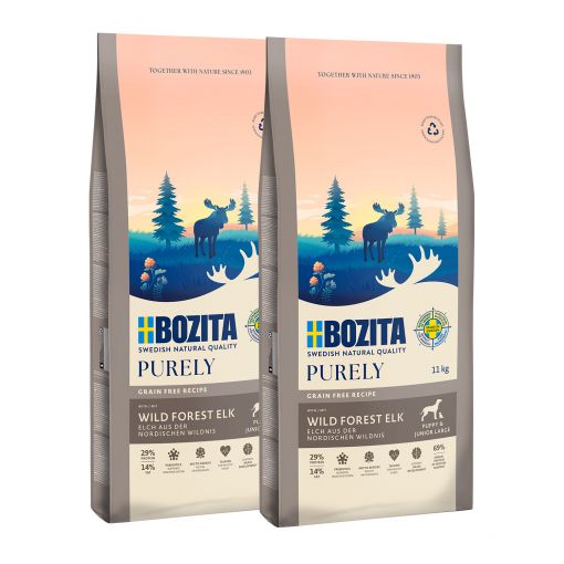 Bozita Purely Puppy & Junior Large mit Elch getreidefrei 2 x 11 kg Sparpaket