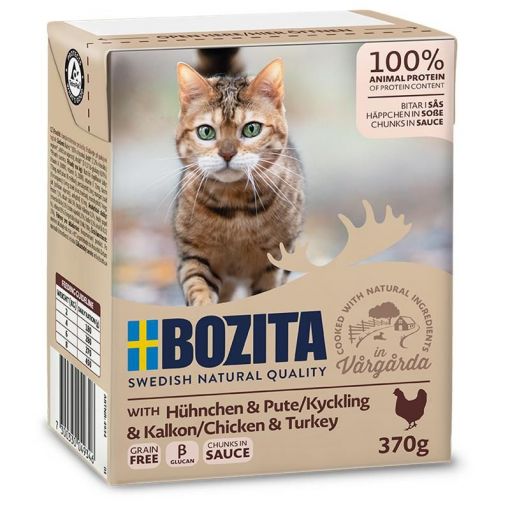 Bozita Häppchen in Sauce mit Hühnchen & Pute 24 x 370 g