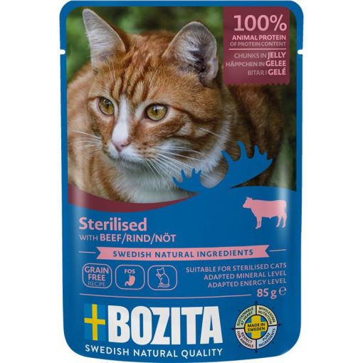 Bozita Sterilised Häppchen in Gelee PB mit Rind 85 g (Menge: 12 je Bestelleinheit)