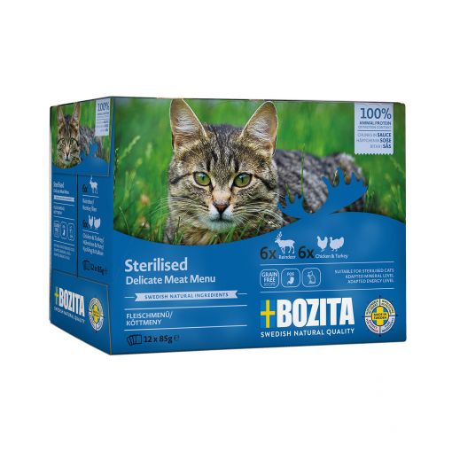 Bozita Sterilised Häppchen in Sauce mit Fleisch Multibox 12x85 g