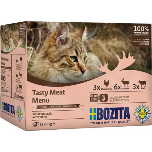 Bozita Tasty Meat Menu Häppchen in Gelee Multibox 12x85 g