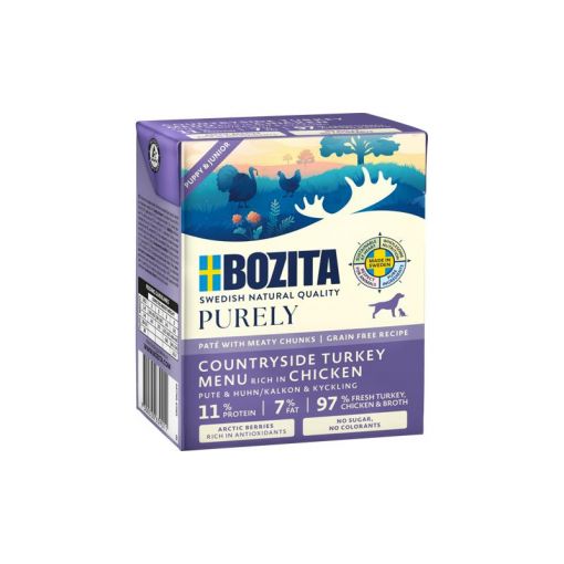 Bozita Purely Puppy & Junior Paté mit Pute & Huhn 370 g (Menge: 6 je Bestelleinheit)