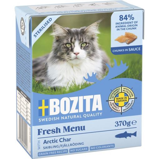 Bozita Sterilised Häppchen in Sauce mit Saibling 370 g (Menge: 6 je Bestelleinheit)