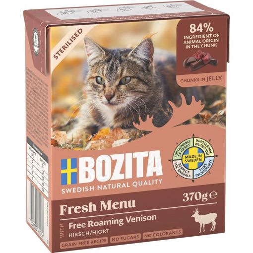 Bozita Sterilised Häppchen in Gelee mit Hirsch 370 g (Menge: 6 je Bestelleinheit)