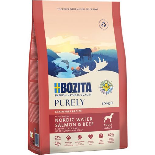 Bozita Purely Adult Large mit Lachs & Rind getreidefrei 2,5 kg